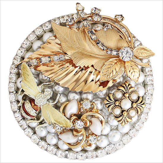 Linkasink Drain - Bathroom D606 Gold Jewels Decorative Sink Drain - 3" Diameter Linkasink Drain - Bathroom D606 Gold Jewels Decorative Sink Drain - 3" Diameter